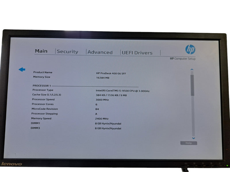 HP ProDesk 400 G6 SFF | i5-9500 @ 3.00GHz 6C, 16GB DDR4, No HDD/OS