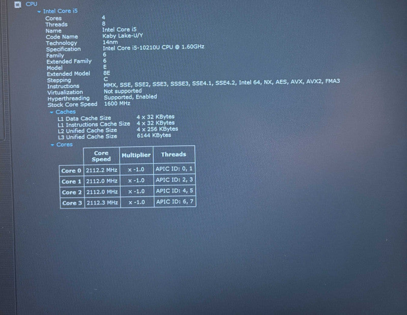 Lenovo ThinkPad E15 i5-10210U@1.6GHz 16GB RAM 256GB SSD No Power Adapter READ Q Lap200