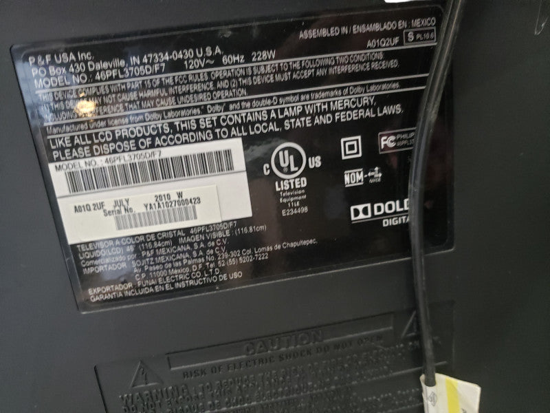 Philips 46PFL3705D/F7 46-Inch 1080p LCD TV
