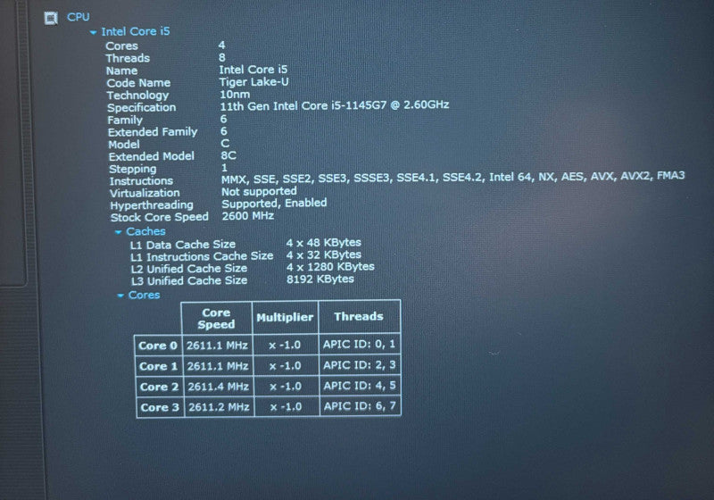 Lenovo ThinkPad T14s i5-1145G7 8GB 256SSD BIOS Locked No Power Adapter READ!  Lap200