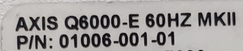 Axis Q6000-E MKII 01006-001-01 360 Degree Security Camera, READ
