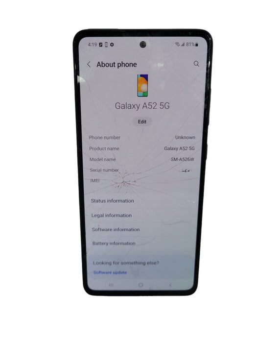 Samsung Galaxy A52 5G 128GB SM-A526W READ !