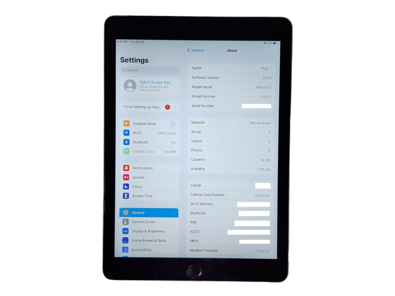 Apple iPad Air 2 16GB, WiFi + Cellular (A1567)