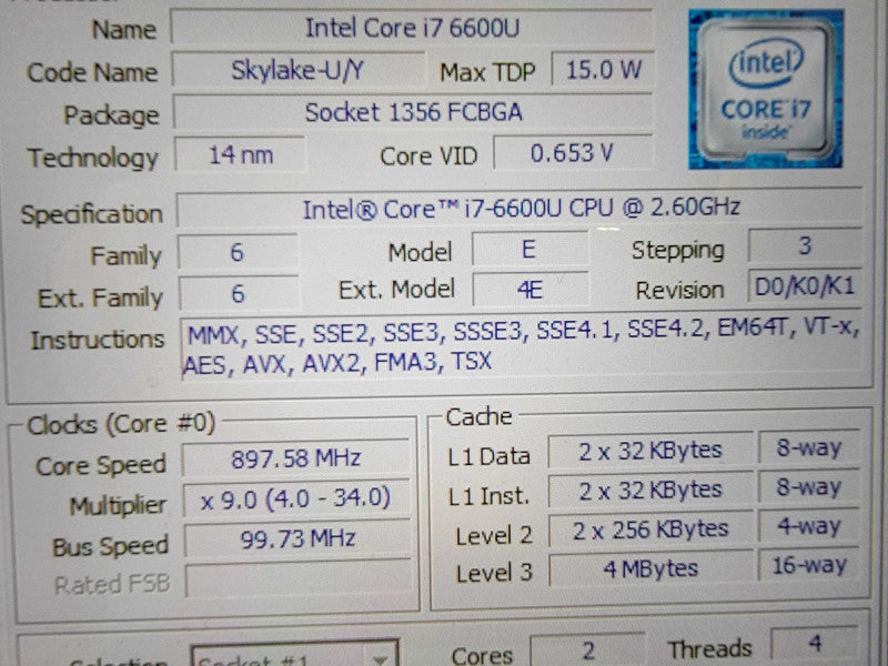 MS Surface Book | 2-Core i7-6600U @2.6GHz | 8GB DDR3 | 256GB SSD | GTX 965M