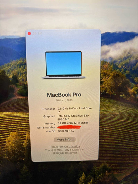 Apple MacBook Pro 16-inch 2019 Core i7-9750H RadeonPro 5300M 32GB 512SSD READ