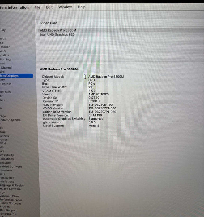 Apple MacBook Pro 16-inch 2019 Core i7-9750H RadeonPro 5300M 32GB 512SSD READ