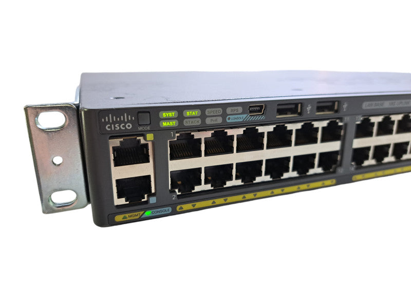 Cisco WS-C2960X-48FPS-L V02 | 48 Port Gigabit PoE+ 740W Switch | 4x SFP