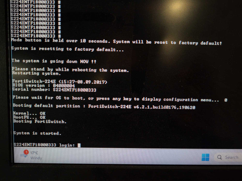 Fortinet FortiSwitch (FS-224E) 24 Port Managed Ethernet Switch READ $