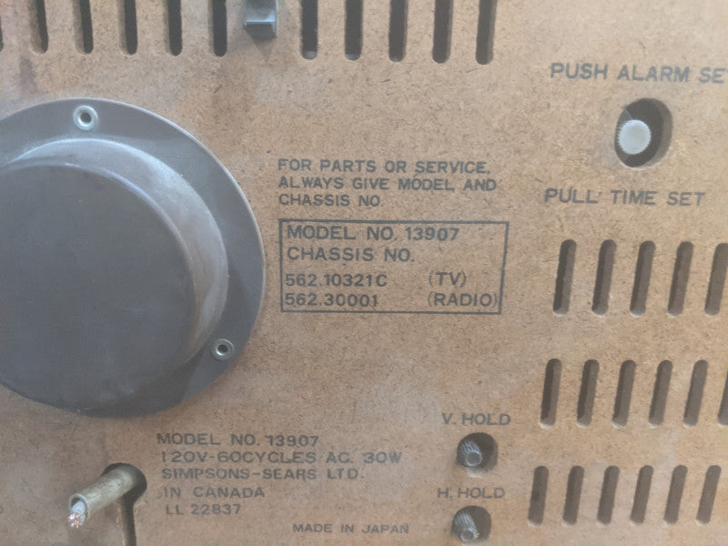 Vintage Sears Solid State TV/RADIO/CLOCK | M/N: 13907 | *READ*