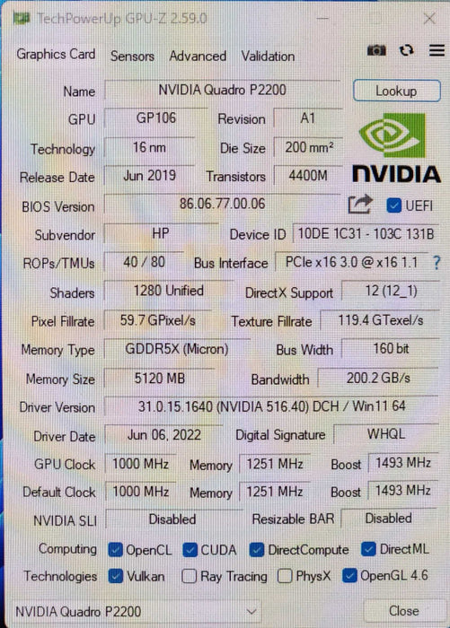 NVIDIA Quadro P2200 5GB GDDR5X Graphics Card, 4x DP