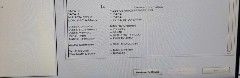 Dell OptiPlex 7460 AIO | i5-8500 @ 3.00GHz 6C, 8GB DDR4, 256GB SSD *No Stand