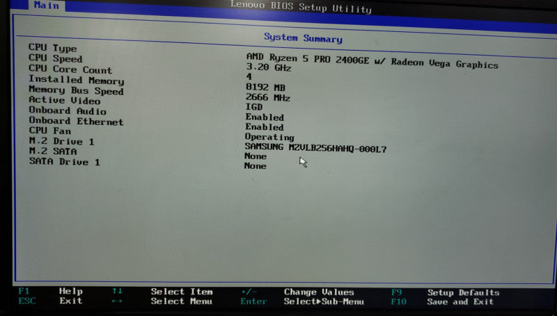 Lenovo USFF ThinkCentre M715q PC, Ryzen 5 Pro 2400GE, 8GB RAM, 237GB SSD