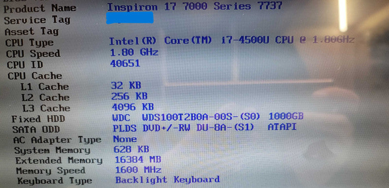 Dell Inspiron 7737| i7-4500U| 4GB DDR4| GTX 750M| 1TB SATA SSD  β BudLap