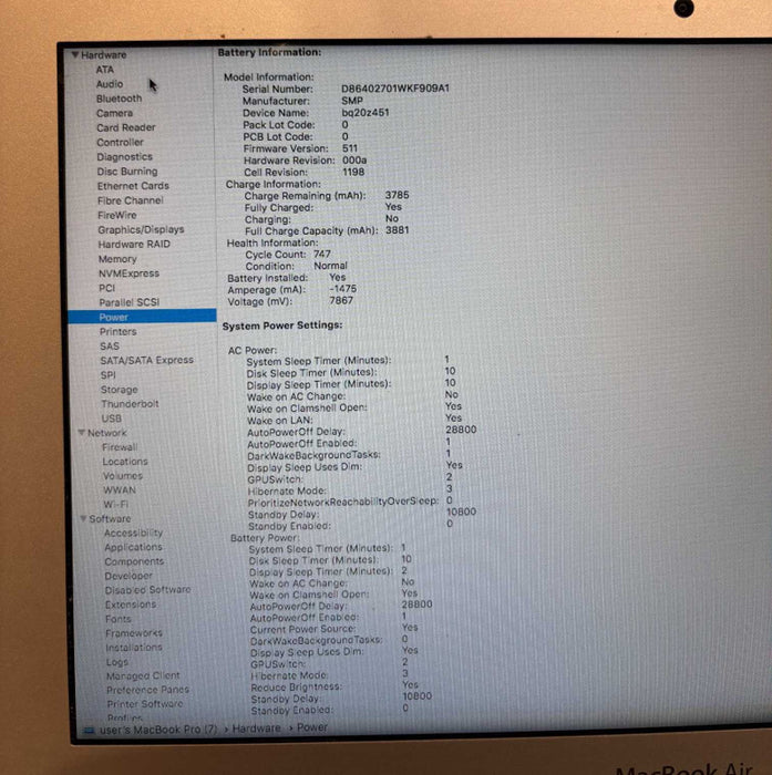 Apple MacBook Air 11-inch Mid 2013 i5-4250U 4GB RAM 256SSD READ