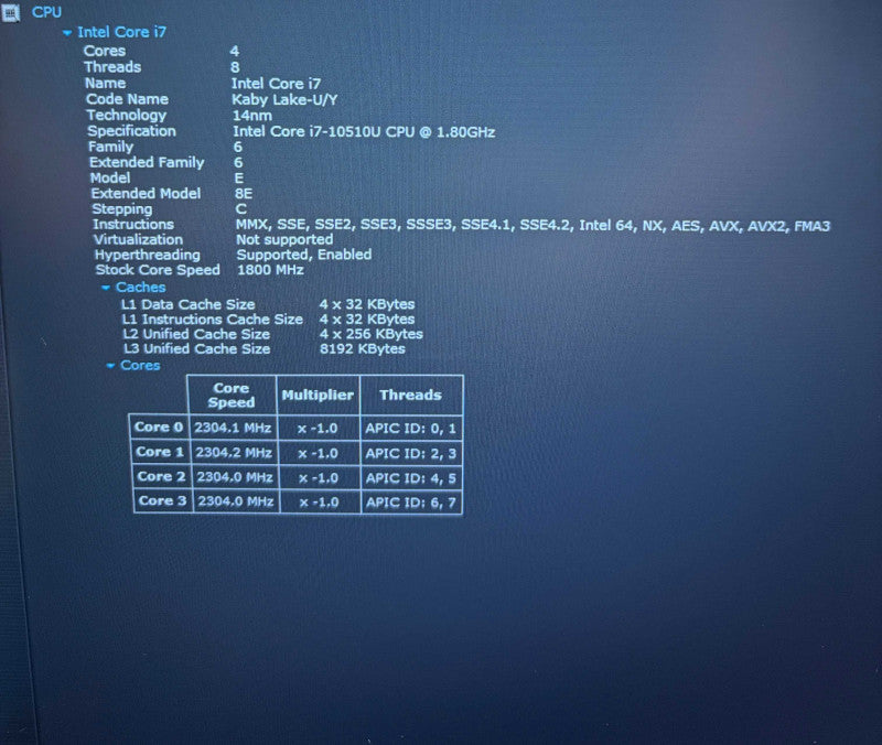 Dell Latitude 3510 Intel Core i7-10510U@1.8GHz 16GB RAM 256GB SSD  Lap200