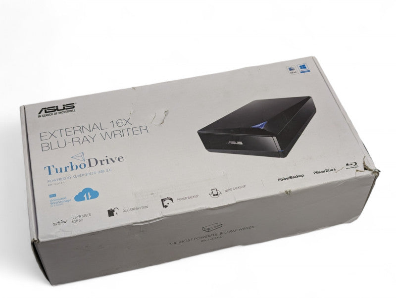 ASUS External 16x BLU-RAY WRITER TurboDrive BW-16D1X-U USB 3.0 -