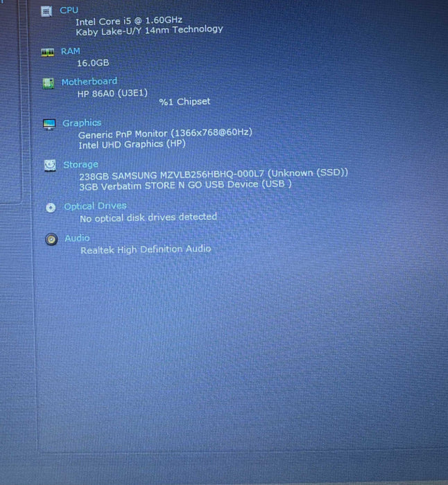 HP ProBook 450 G7 Intel Core i5-10210U@1.6GHz 16GB RAM 256GB SSD  Lap200