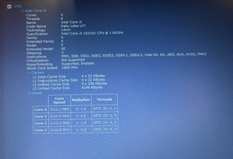 HP ProBook 450 G7 Intel Core i5-10210U@1.6GHz 16GB RAM 256GB SSD  Lap200