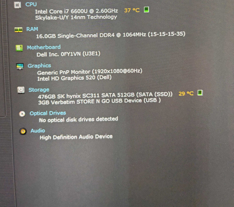 Dell Latitude 5414 Rugged intel Core i7-6600U@2.6GHz 16GB RAM 512GB SSD  Lap200