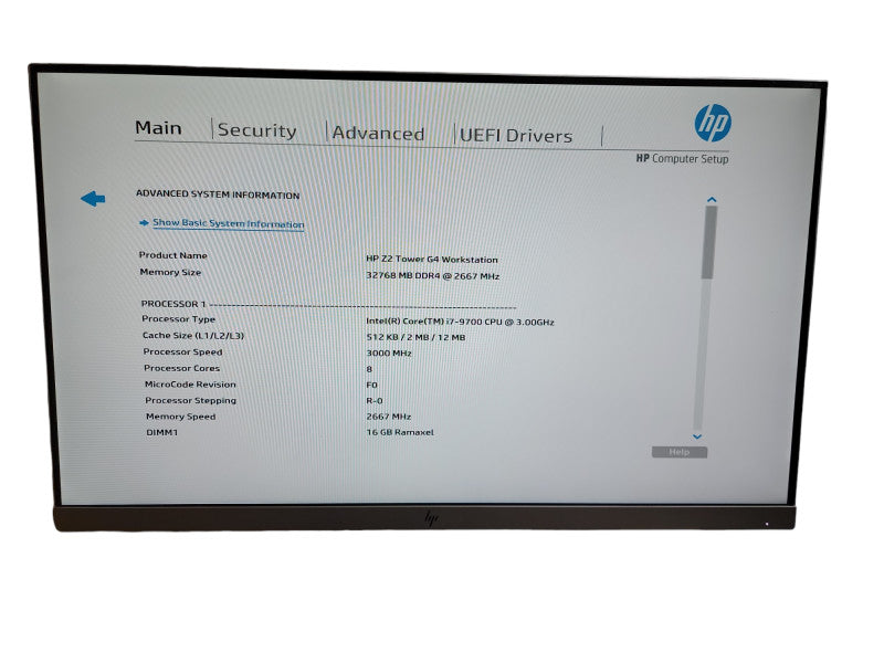 HP Z2 Tower G4 Workstation i7 - 9700 CPU @ 3.00GHz 32GB DDR4 Ram  Qθ