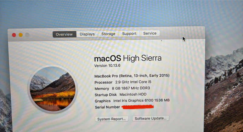 Apple MacBook Pro Retina 13-inch Early 2015 i5-5287U 8GB 256SSD