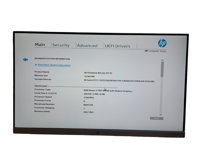 HP EliteDesk  805 G6 SFF PC AMD Ryzen 5 PRO 4650G with Radeon Graphics 16GB  θ
