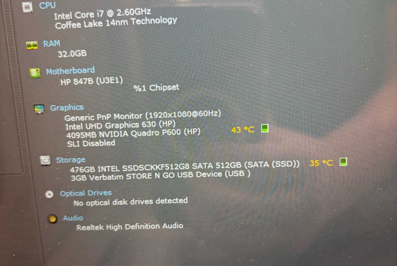 HP ZBook 15v G5 TOUCH i7-9750H QUADRO P600 GPU 32GB 512SSD BIOS Locked READ!  Lap200