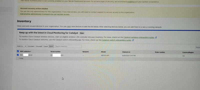 Cisco Meraki MS120-8FP 8-Port PoE Ethernet Switch *UNCLAIMED* _