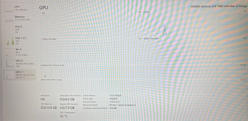 Dell G7 7588 Core i7-8750H@2.2GHz GTX 1060 6GB GPU 16GB RAM 256GB SSD 1TB HDD  Lap200