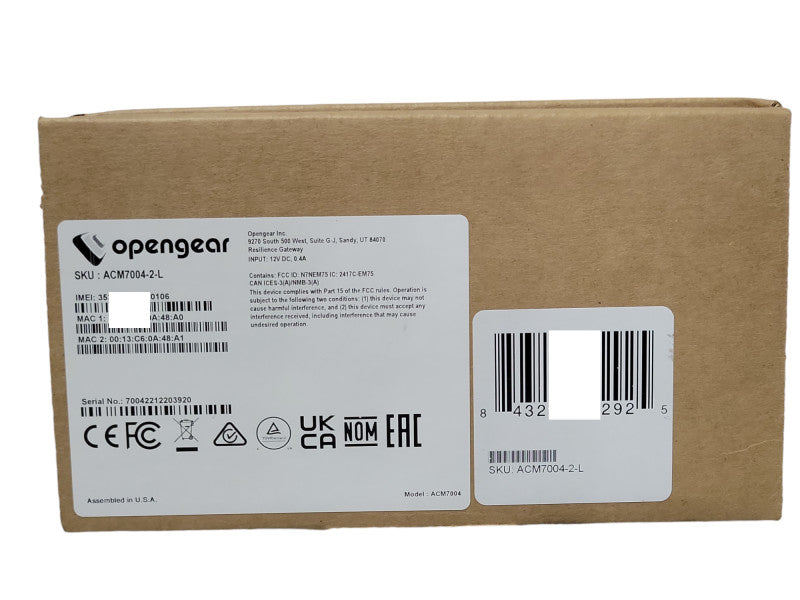 NEW Opengear ACM7004-2-L Resilience Gateway 4G-LTE Cellular Modem _
