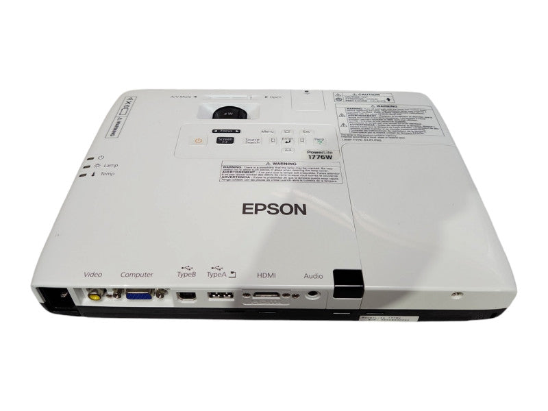 Epson PowerLite 1776W H476A Widescreen LCD WXGA Projector 0Hrs w/ Remote, Bag