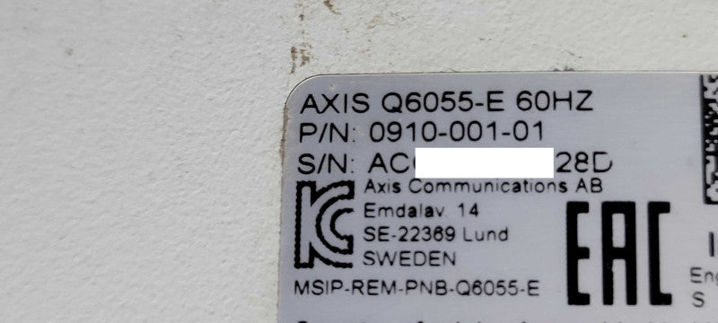 Axis Q6010-E 60Hz Outdoor Dome Security Camera w/ Q6055-E Camera _