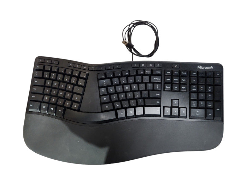 Microsoft Model 1878 Wired Ergonomic USB Keyboard Black, Tested