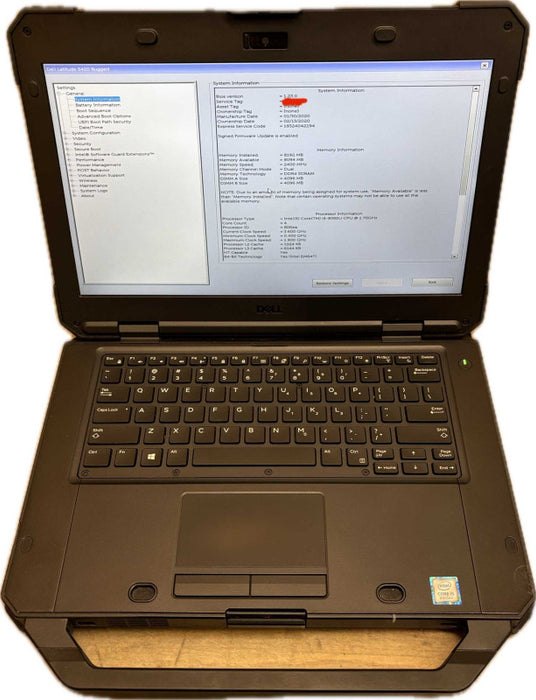 Dell Latitude 5420 Rugged i5-8350U No Batteries; No Caddy; For Parts/Repair  Lap200
