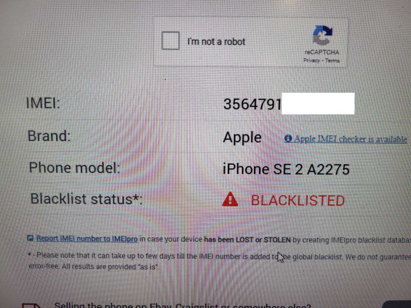 Apple iPhone SE 2 A2275 READ $