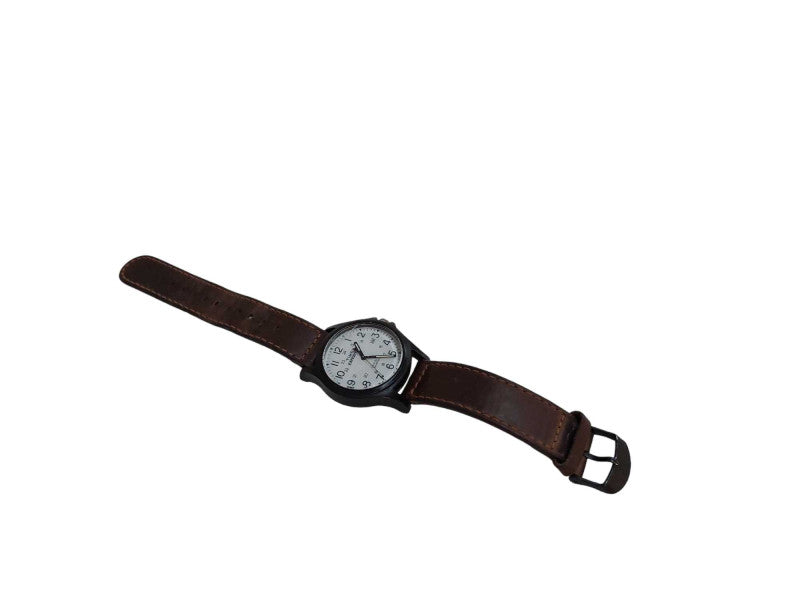 Timex Expedition Wrist Watch WR50M Leather Wristband Date =