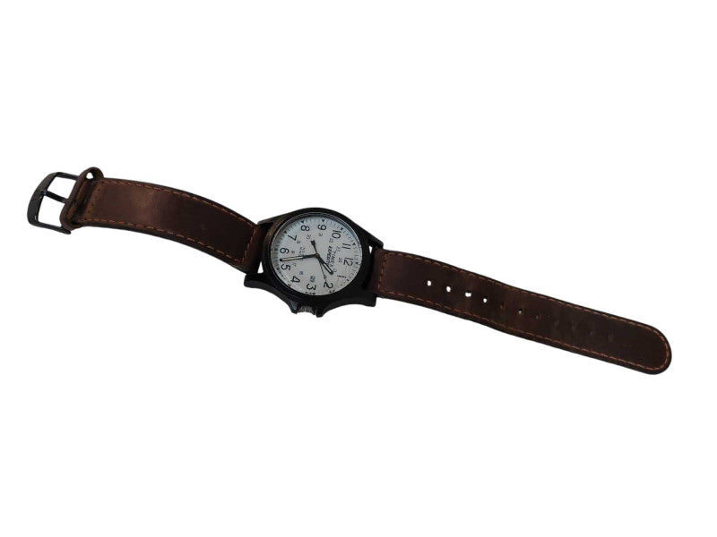Timex Expedition Wrist Watch WR50M Leather Wristband Date =