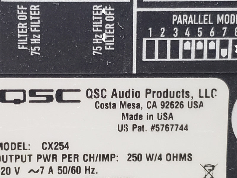QSC CX-254 Professional Power Amplifier 4 Channel