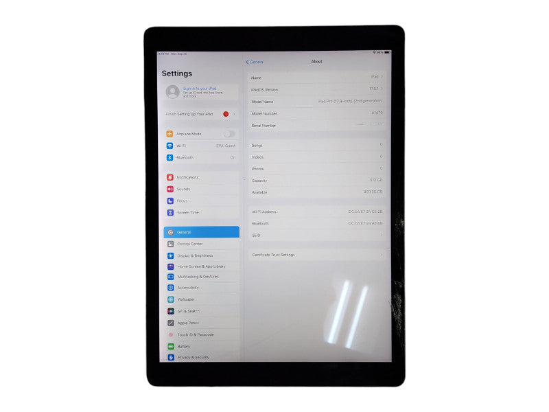 Apple iPad Pro 2nd Gen (A1671) 512GB, Unlocked, READ
