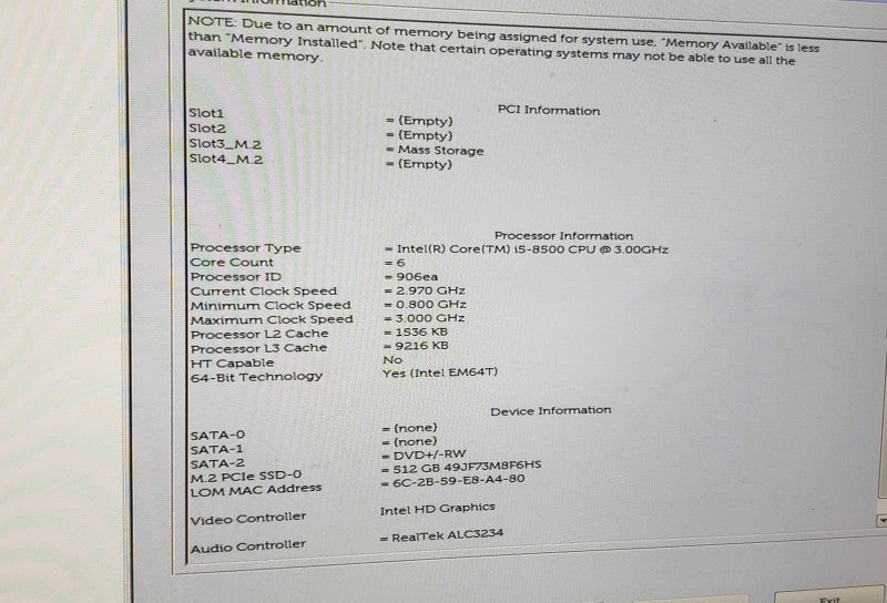 Dell OptiPlex 3060 SFF Intel Core i5-8500 3GHz| 8GB DDR4 RAM | 512GB SSD