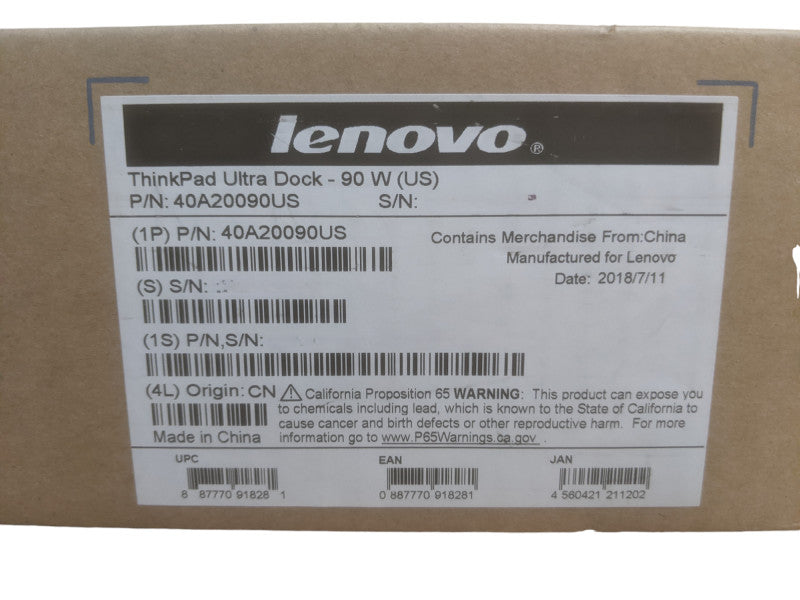(New) Lenovo ThinkPad Ultra Dock - 90W (US) | 40A2 | 40A20090US