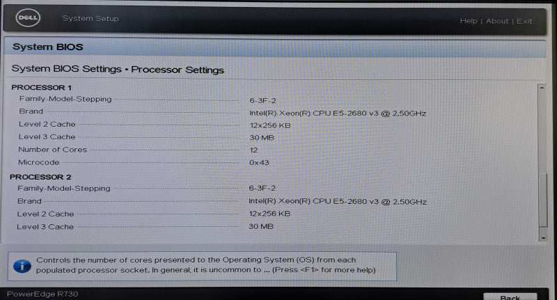 Dell R730 2U 8x 2.5" | 2x Xeon E5-2680 v3 @2.5GHz 12C, 64GB DDR4, H730 Mini, SFP+