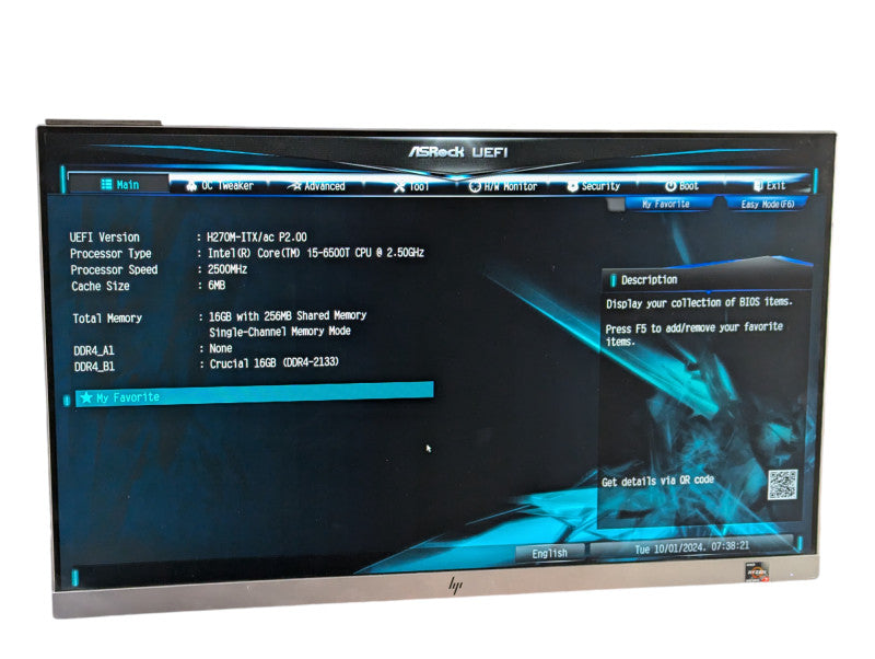 ASRock Z270m-ITX/AC Intel Core i5-6500T @ 2.50Ghz 16GB RAM  -