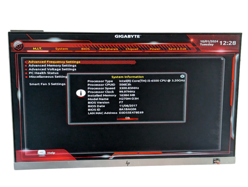 GIGABYTE GA-H270M-D3H with Intel Core i5-6500 @ 3.20Ghz & 16GB RAM  Q-