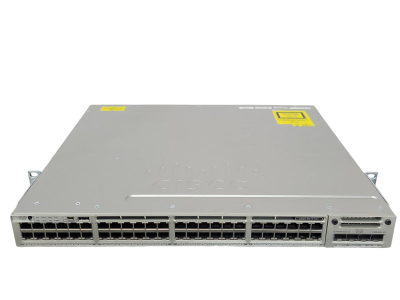 Cisco WS-C3850-48P-S Gigabit PoE Switch w/ C3850-NM-2-10G, 1x PSU, Ear moun _