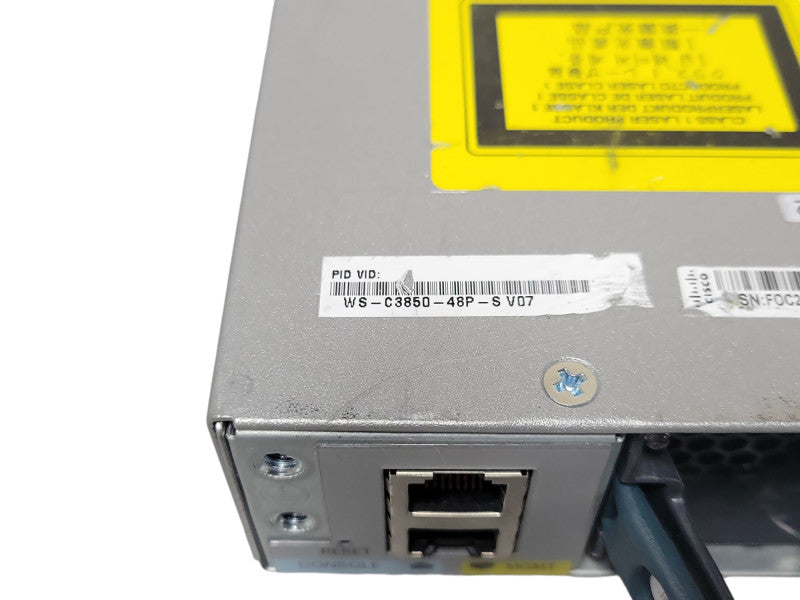 Cisco WS-C3850-48P-S Gigabit PoE Switch w/ C3850-NM-2-10G, 1x PSU, Ear moun _
