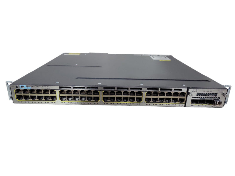 Cisco WS-C3750X-48PF-L 48-Port PoE+ Gigabit Switch w/C3KX-NM-10G 1x 1100W PSU !