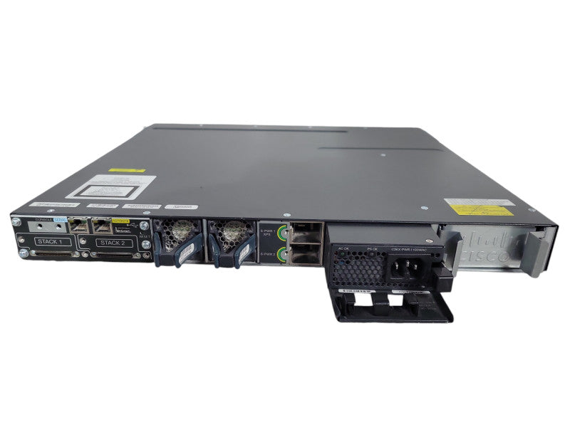Cisco WS-C3750X-48PF-L 48-Port PoE+ Gigabit Switch w/C3KX-NM-10G 1x 1100W PSU !