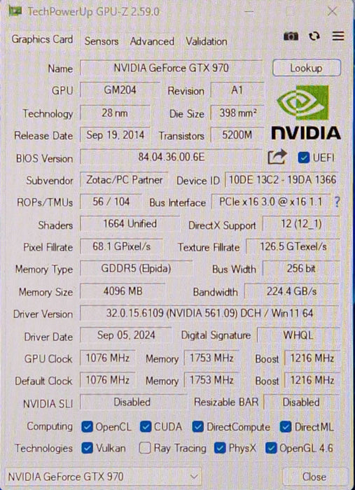 ZOTAC NVIDIA GeForce GTX 970 4GB GDDR5 Graphics Card