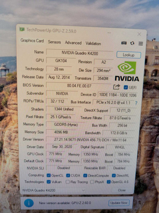 NVIDIA QUADRO K4200 4GB PCIE %